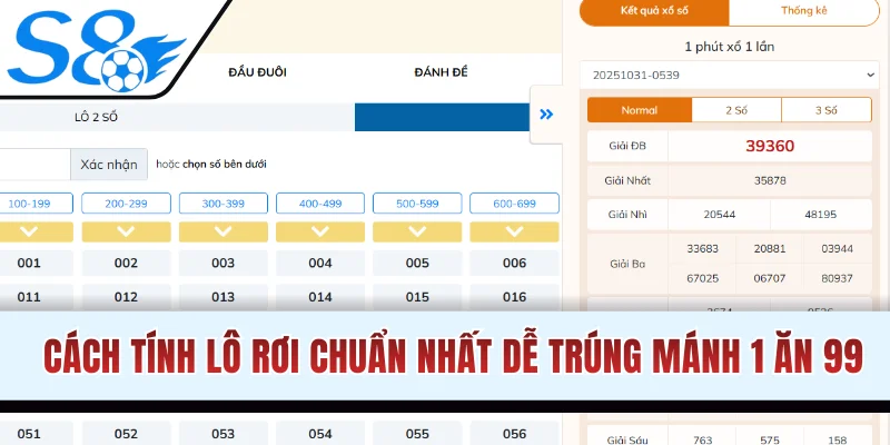 Cách Tính Lô Rơi Chuẩn Nhất Dễ Trúng Mánh 1 Ăn 99 Ở S8