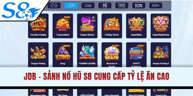 Sảnh nổ hũ JDB thiết kế game đồ họa đỉnh cao